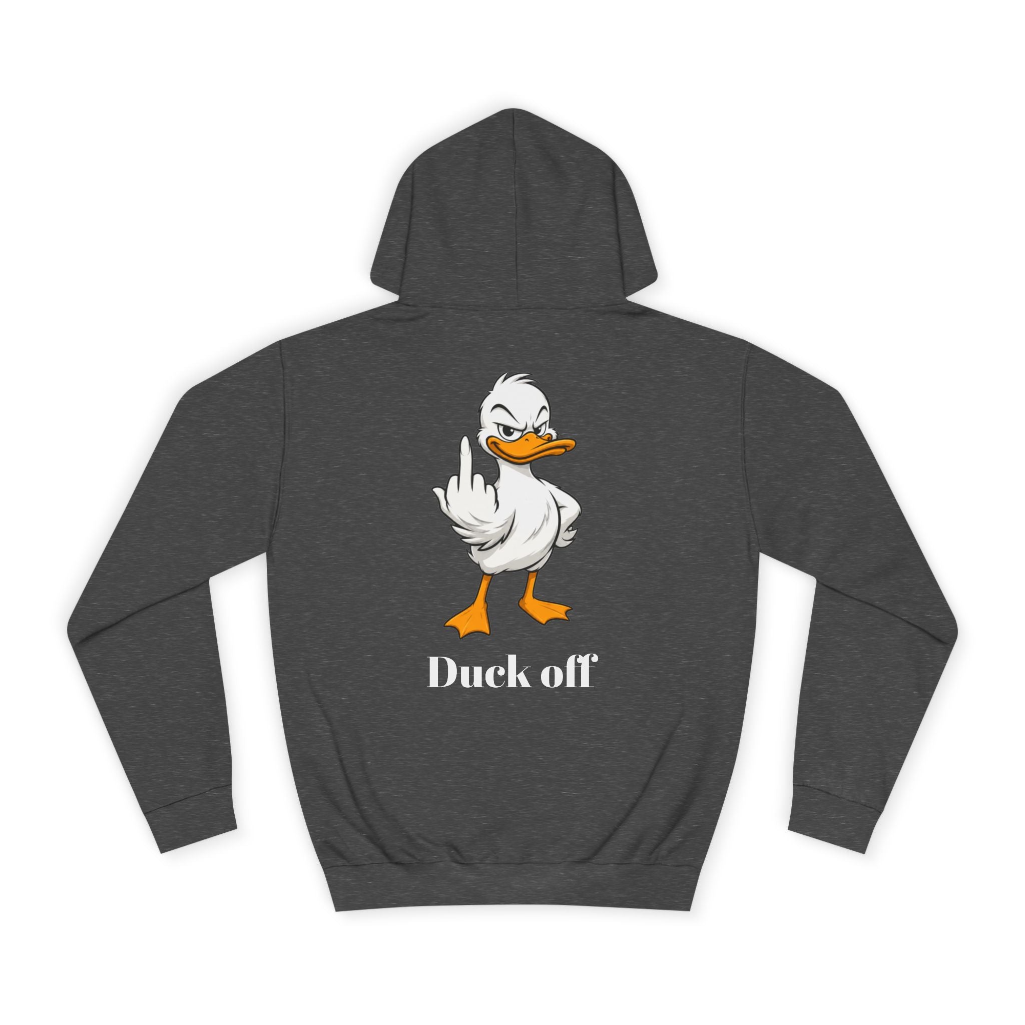 Duck Off College Hoodie - Funny Duck Graphic Back & KMJ Chest Logo